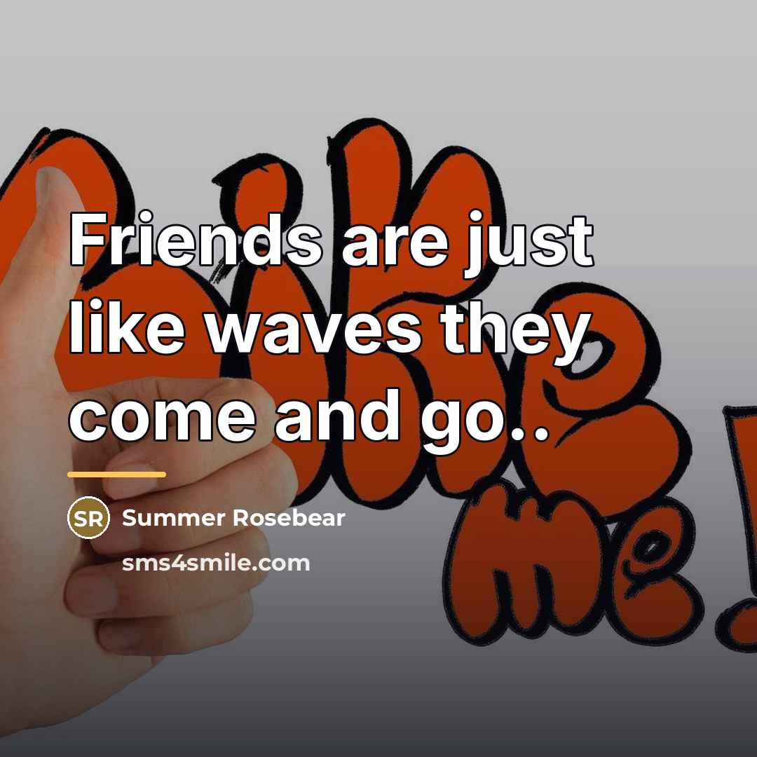 “Friends are just like waves they come and go..…” quote by Summer Rosebear