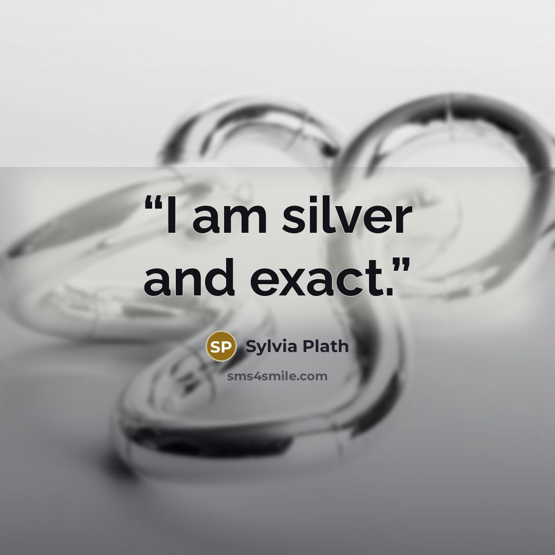 “I am silver and exact.” quote by Sylvia Plath