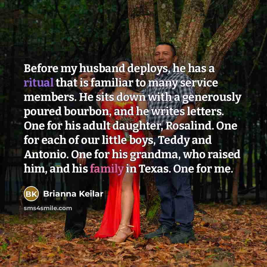 “Before my husband deploys, he has a ritual that is…” quote by Brianna Keilar
