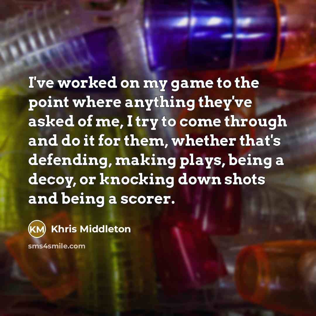 “I've worked on my game to the point where anything…” quote by Khris Middleton