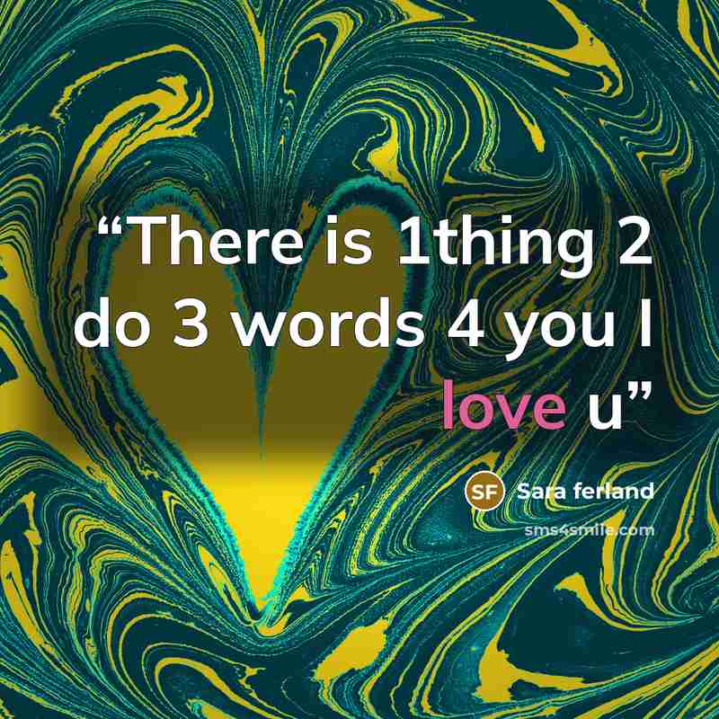 “There is 1thing 2 do 3 words 4 you I love u” quote by Sara ferland