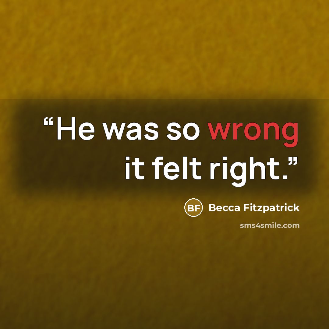 “He was so wrong it felt right.” quote by becca fitzpatrick
