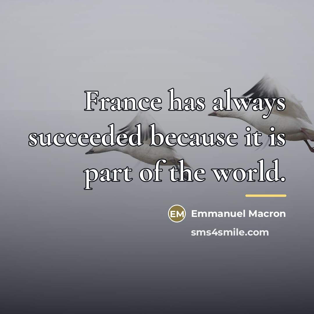 “France has always succeeded because it is part of the…” quote by Emmanuel Macron
