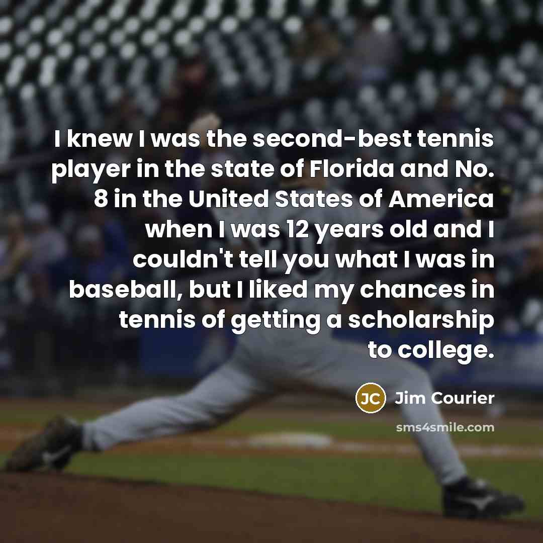 “I knew I was the second-best tennis player in the…” quote by Jim Courier