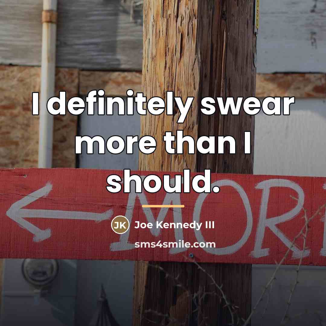“I definitely swear more than I should.…” quote by Joe Kennedy III