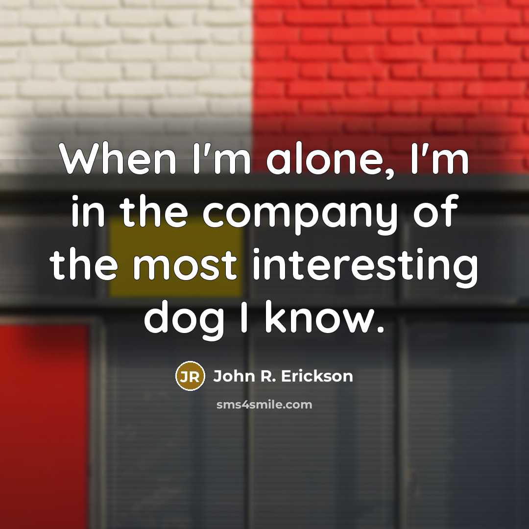 “When I'm alone, I'm in the company of the most…” quote by John R. Erickson