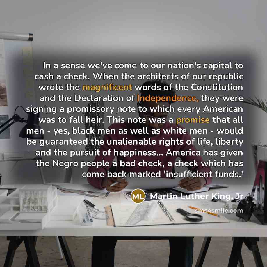 “In a sense we've come to our nation's capital to…” quote by Martin Luther King, Jr