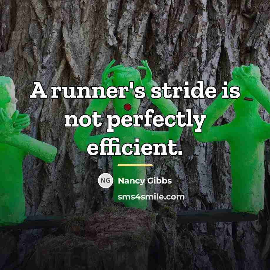 “A runner's stride is not perfectly efficient.…” quote by Nancy Gibbs