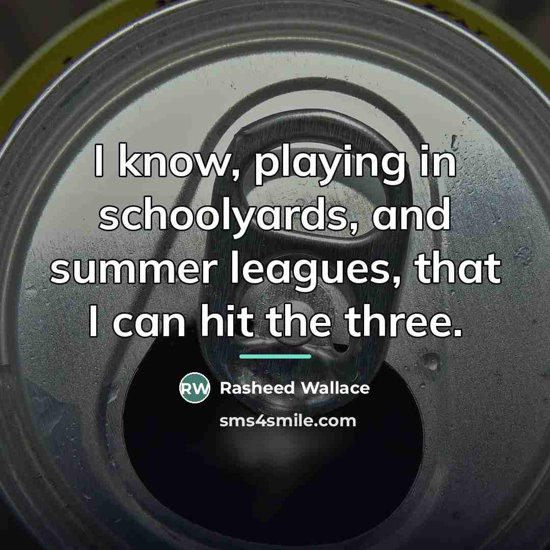 “I know, playing in schoolyards, and summer leagues, that I…” quote by Rasheed Wallace