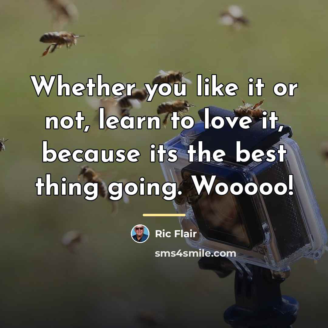 “Whether you like it or not, learn to love it,…” quote by Ric Flair