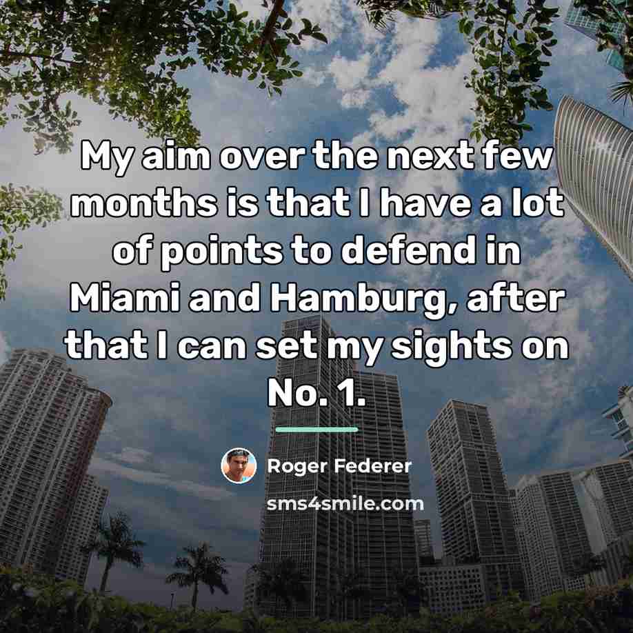 “My aim over the next few months is that I…” quote by Roger Federer