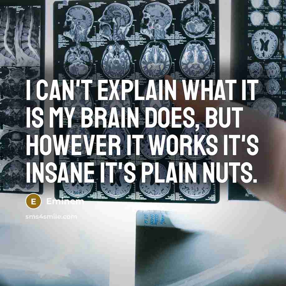 “I can't explain what it is my brain does, but…” quote by Eminem