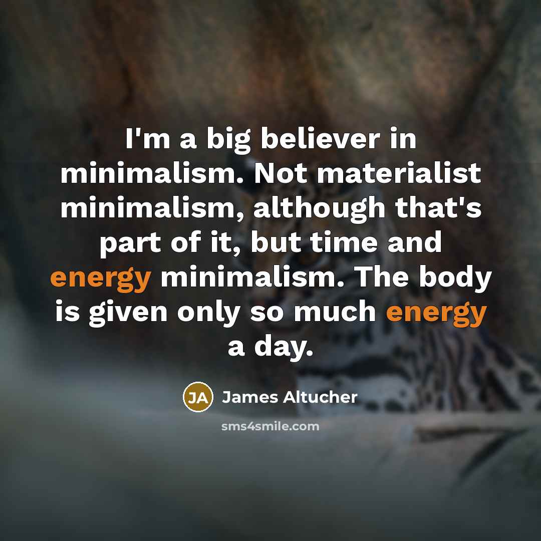 “I'm a big believer in minimalism. Not materialist minimalism, although…” quote by James Altucher