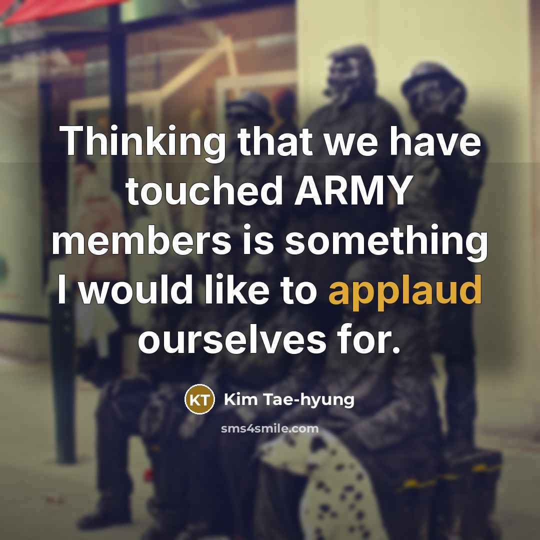 “Thinking that we have touched ARMY members is something I…” quote by Kim Tae-hyung