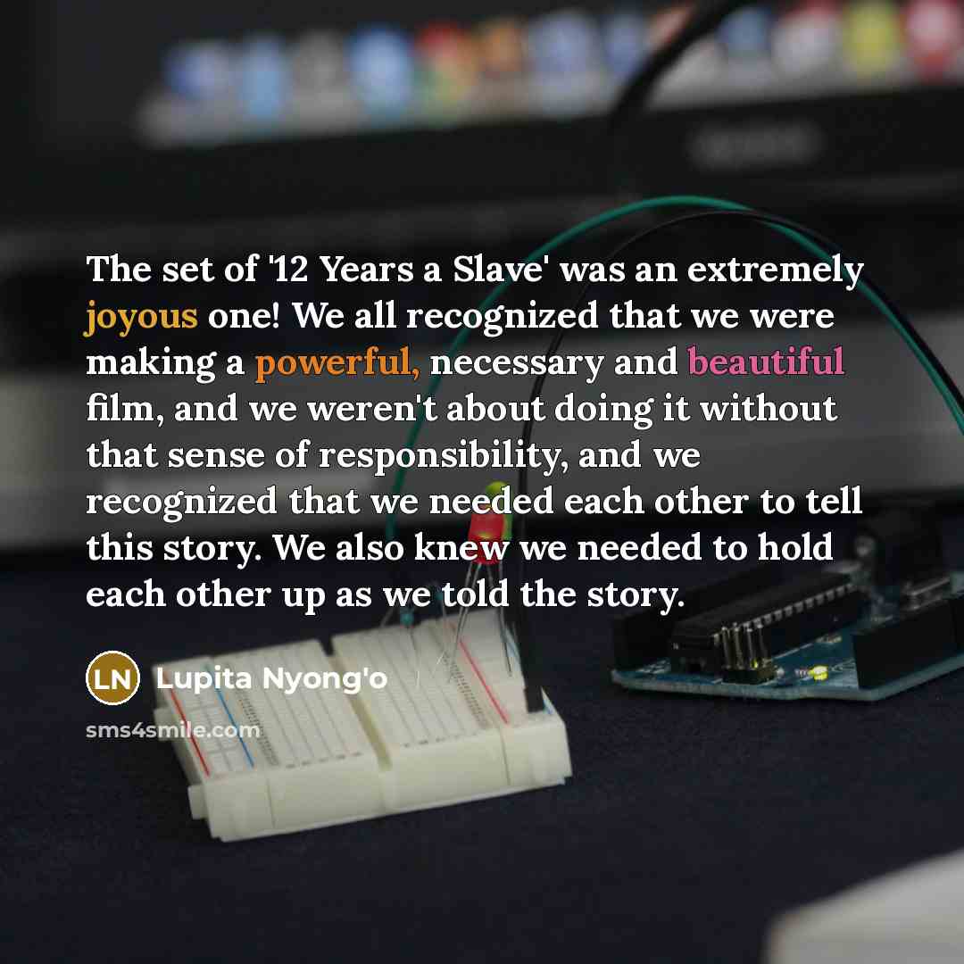 “The set of '12 Years a Slave' was an extremely…” quote by Lupita Nyong'o