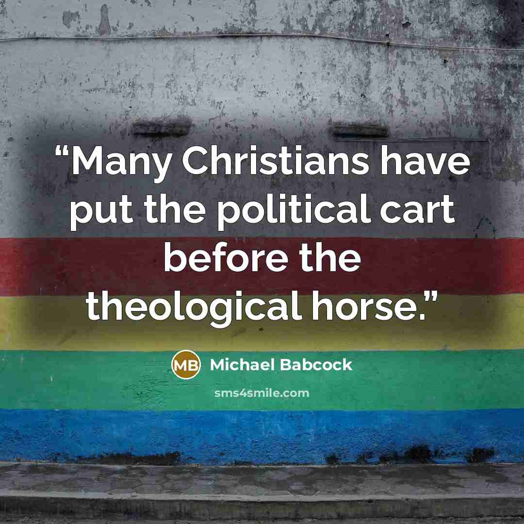 “Many Christians have put the political cart before the theological horse.” quote by Michael Babcock