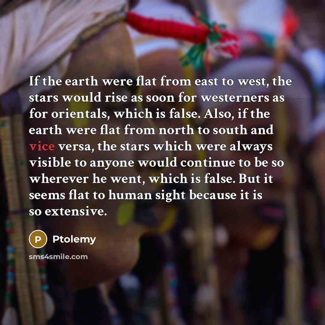 “If the earth were flat from east to west, the…” quote by Ptolemy