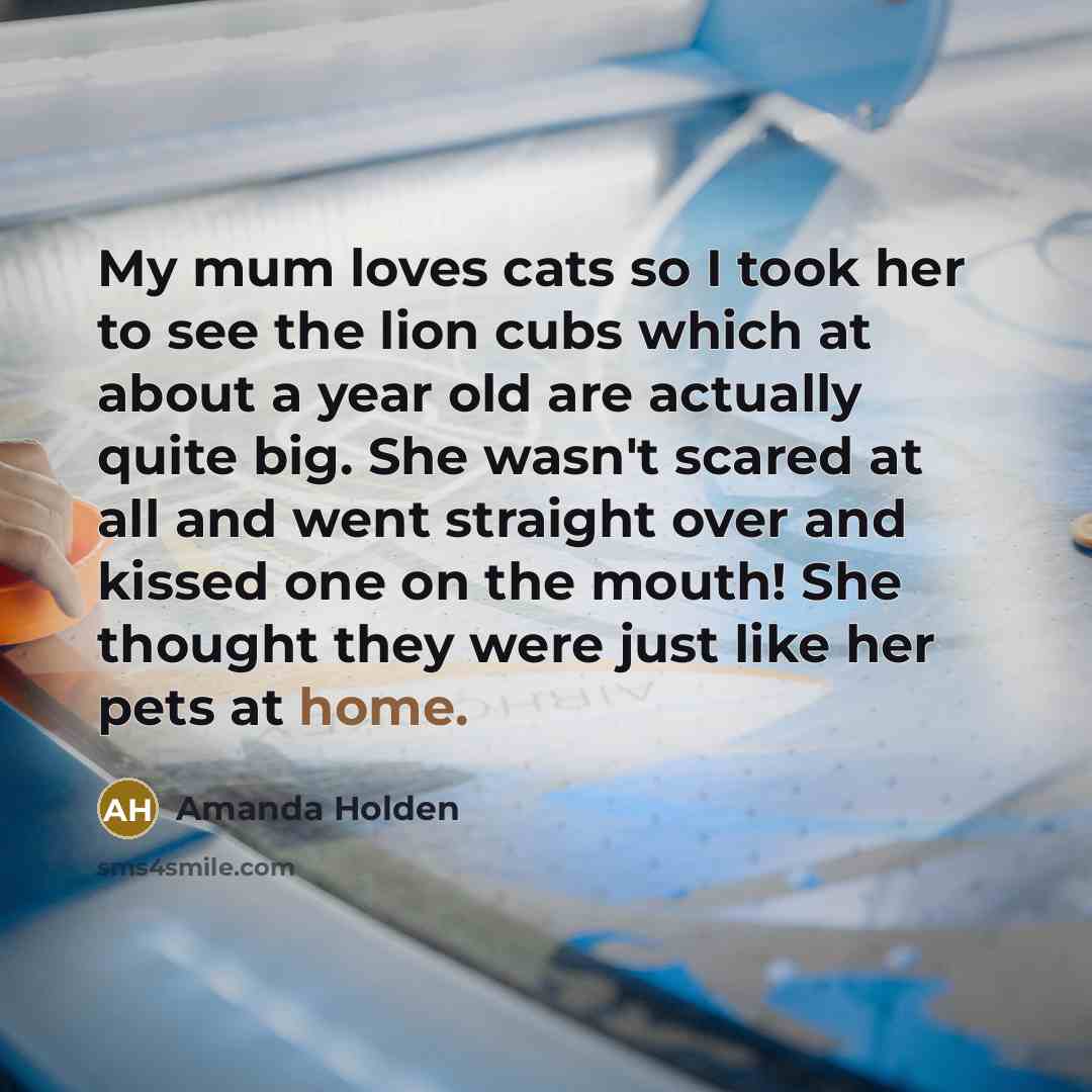 “My mum loves cats so I took her to see…” quote by Amanda Holden