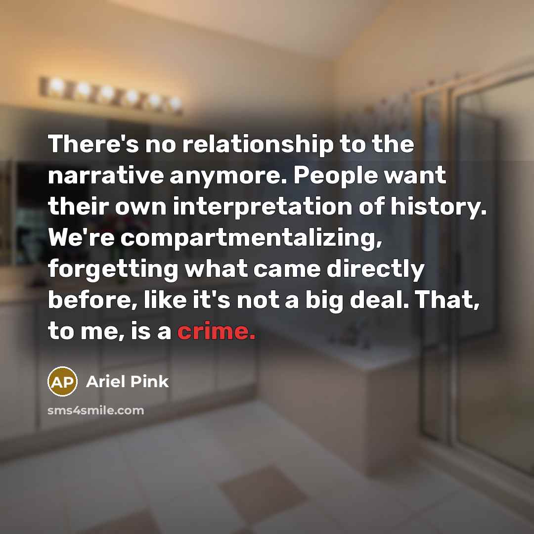 “There's no relationship to the narrative anymore. People want their…” quote by Ariel Pink