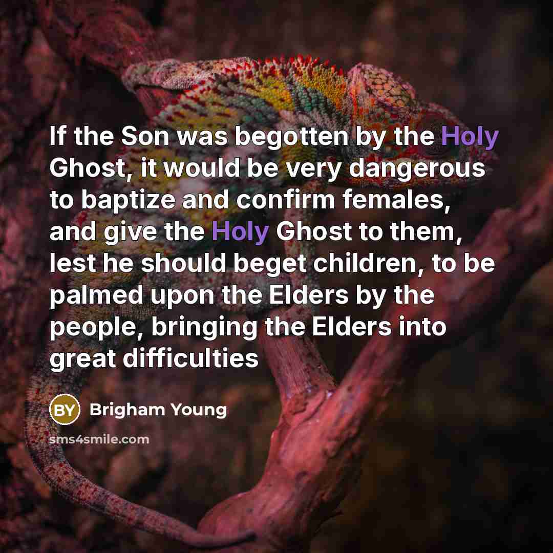 “If the Son was begotten by the Holy Ghost, it…” quote by Brigham Young