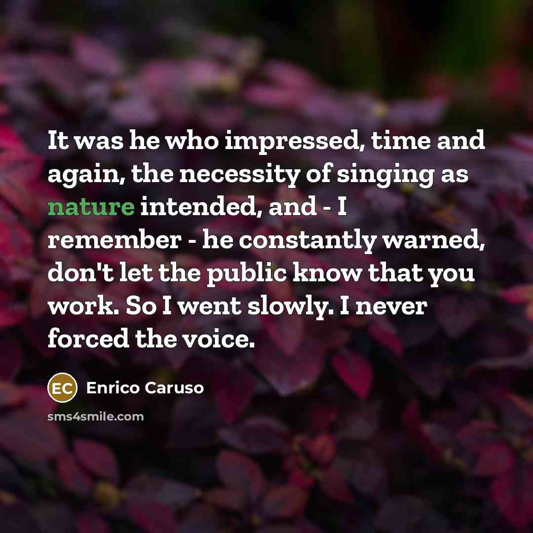 “It was he who impressed, time and again, the necessity…” quote by Enrico Caruso