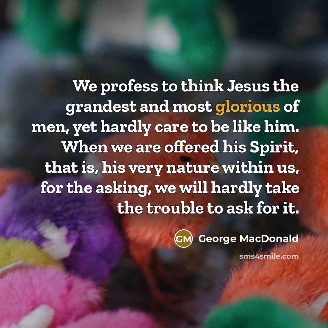 “We profess to think Jesus the grandest and most glorious…” quote by George MacDonald