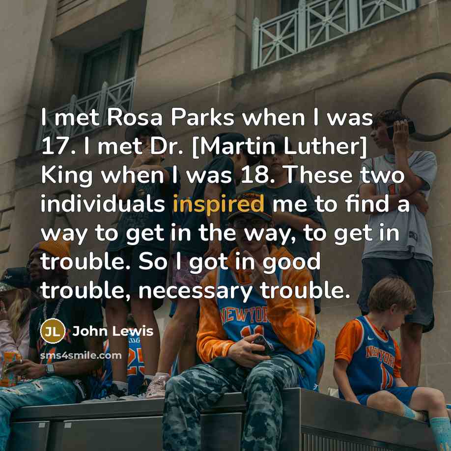 “I met Rosa Parks when I was 17. I met…” quote by John Lewis