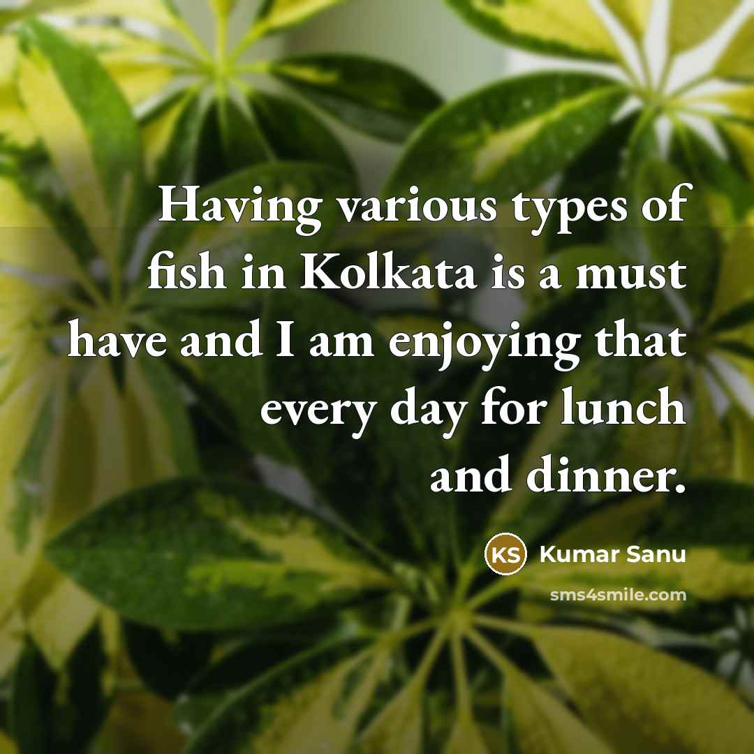 “Having various types of fish in Kolkata is a must…” quote by Kumar Sanu