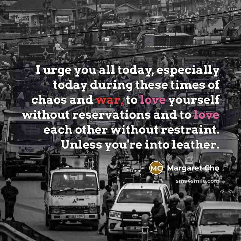 “I urge you all today, especially today during these times…” quote by Margaret Cho