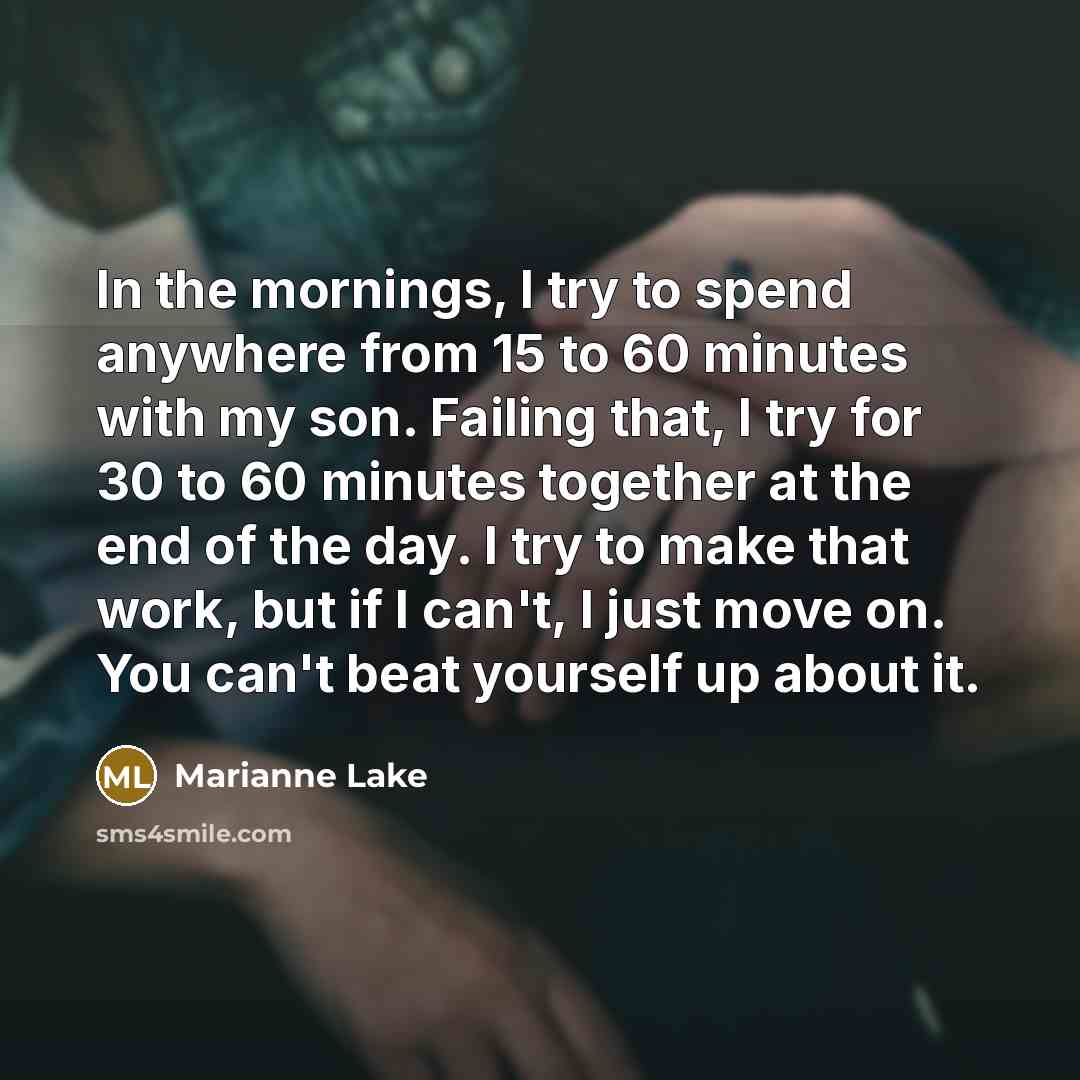 “In the mornings, I try to spend anywhere from 15…” quote by Marianne Lake