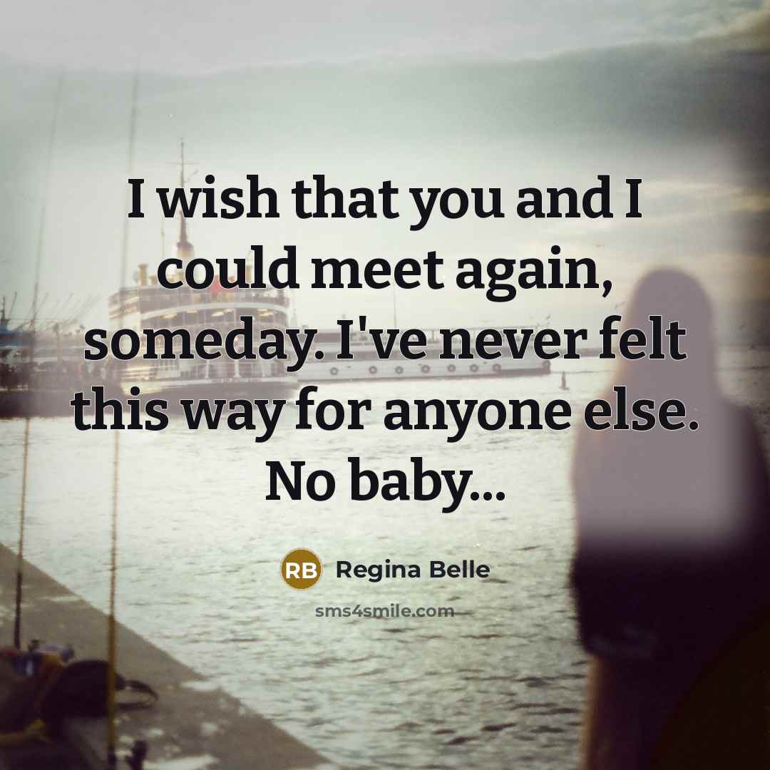 “I wish that you and I could meet again, someday.…” quote by Regina Belle