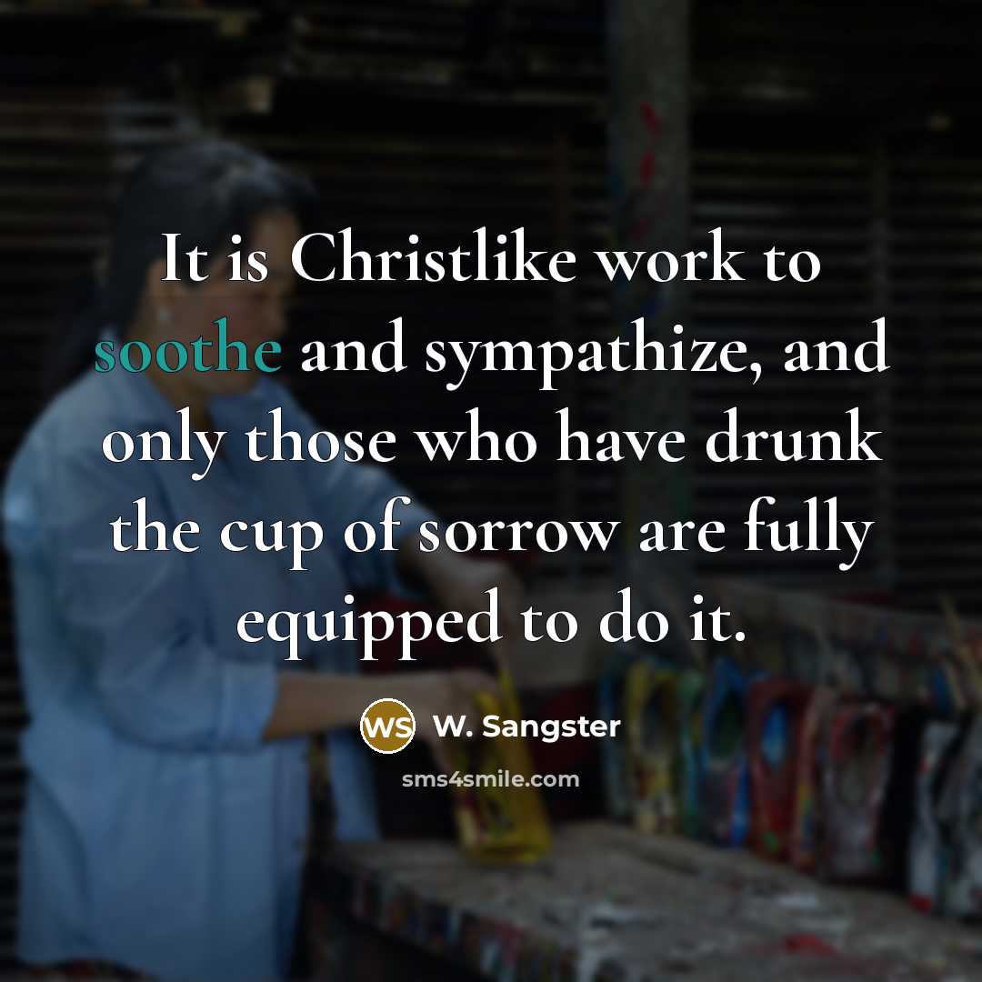 “It is Christlike work to soothe and sympathize, and only…” quote by W. Sangster