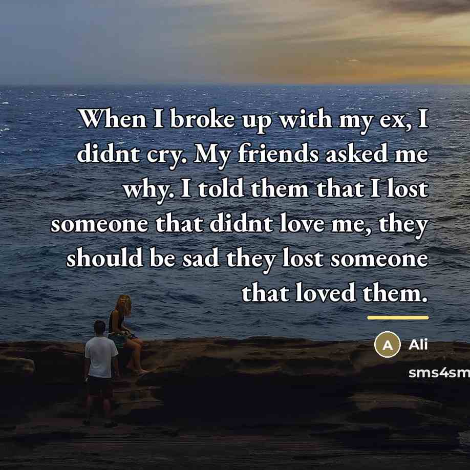 “When I broke up with my ex, I didnt cry.…” quote by Ali