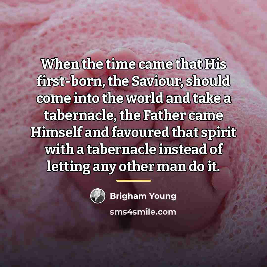 “When the time came that His first-born, the Saviour, should…” quote by Brigham Young