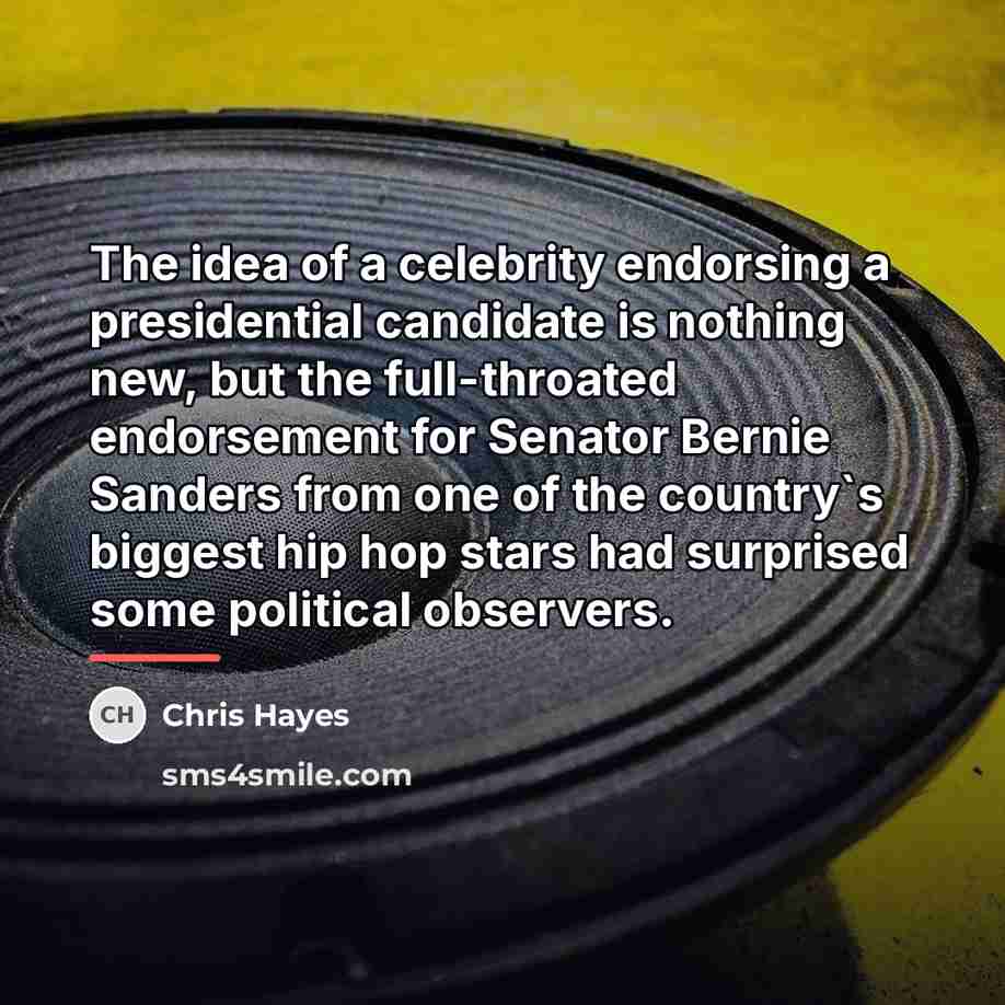 “The idea of a celebrity endorsing a presidential candidate is…” quote by Chris Hayes