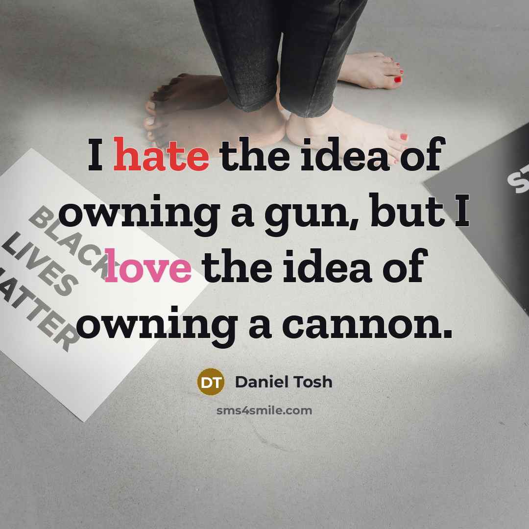 “I hate the idea of owning a gun, but I…” quote by Daniel Tosh