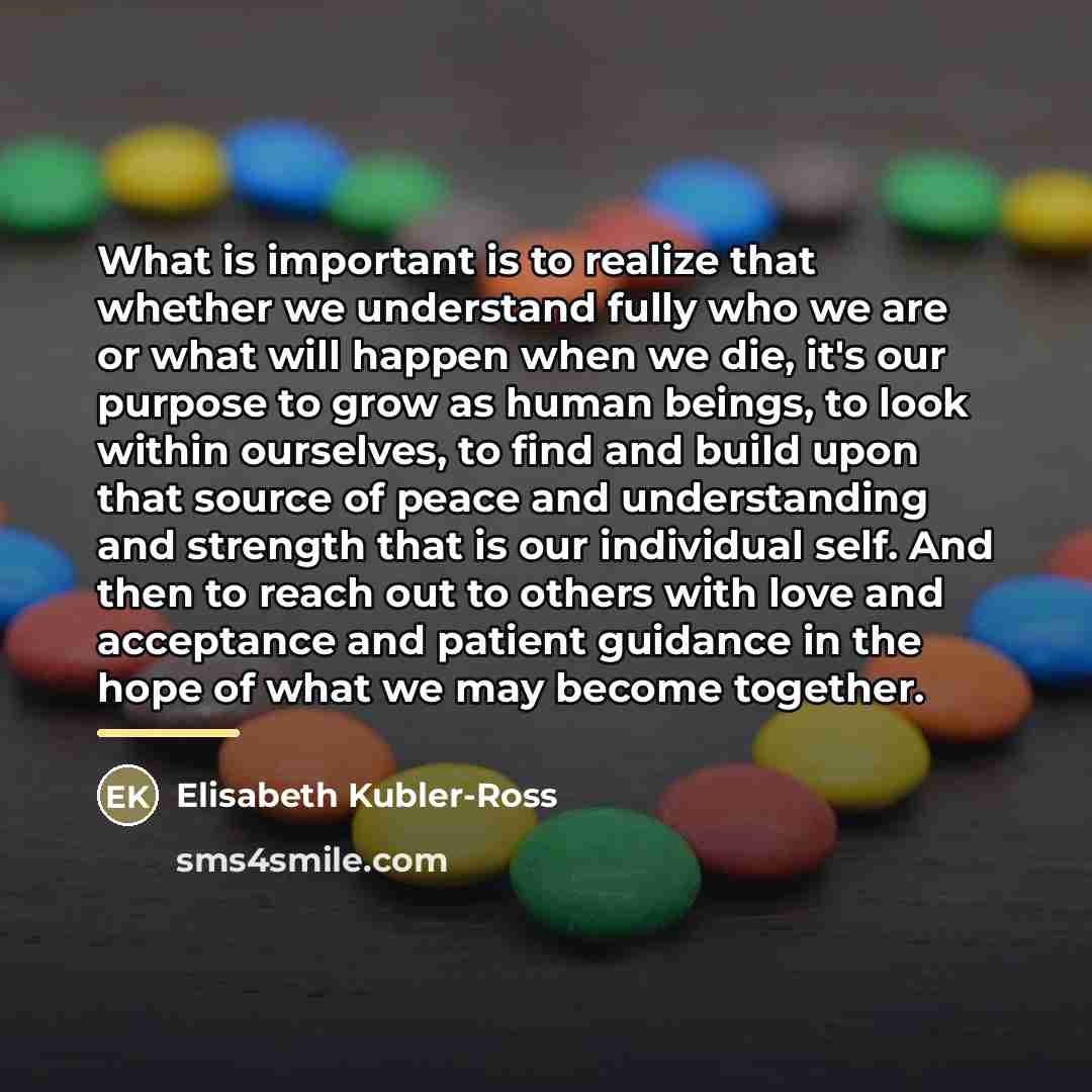 “What is important is to realize that whether we understand…” quote by Elisabeth Kubler-Ross