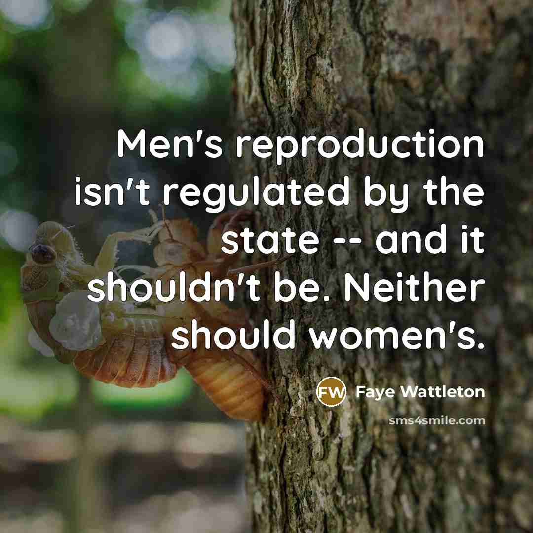 “Men's reproduction isn't regulated by the state -- and it…” quote by Faye Wattleton