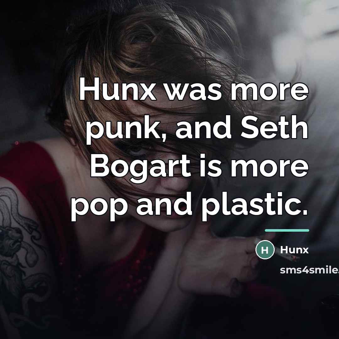 “Hunx was more punk, and Seth Bogart is more pop…” quote by Hunx
