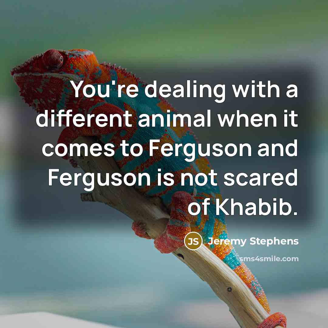 “You're dealing with a different animal when it comes to…” quote by Jeremy Stephens