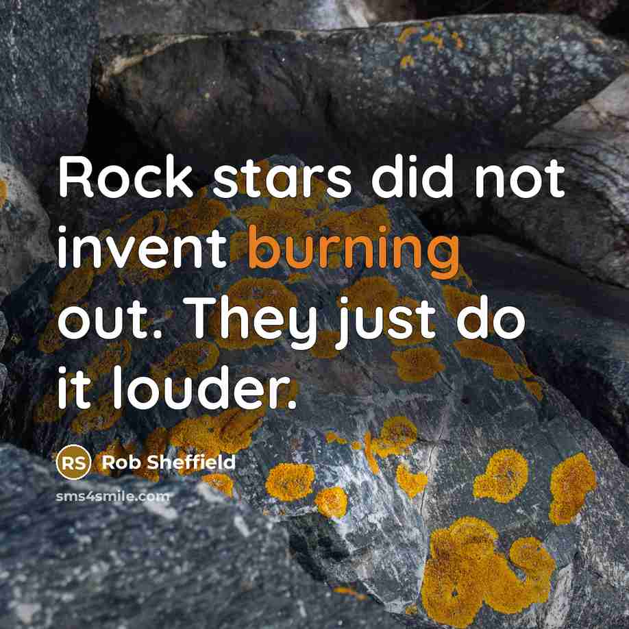 “Rock stars did not invent burning out. They just do…” quote by Rob Sheffield