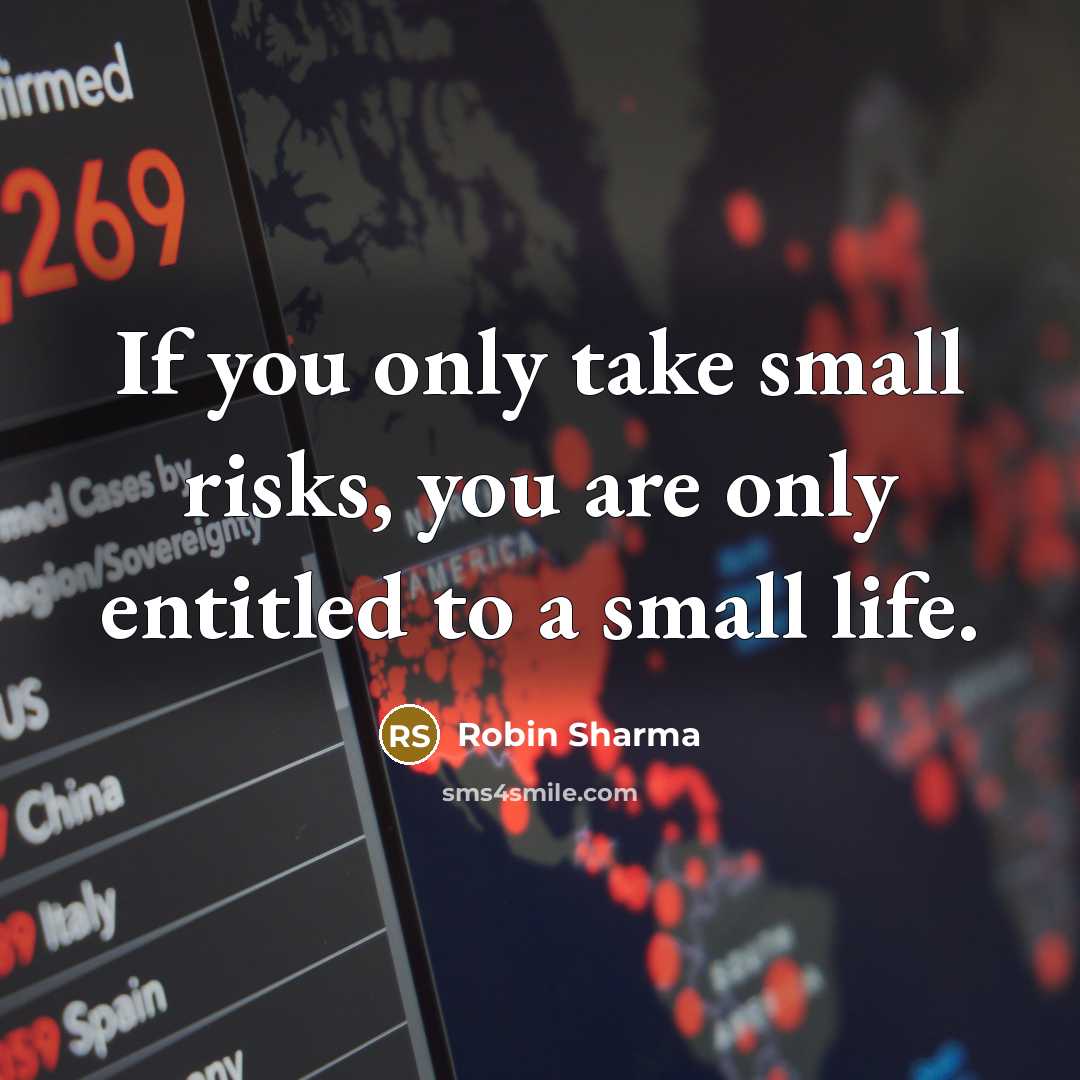 “If you only take small risks, you are only entitled…” quote by Robin Sharma
