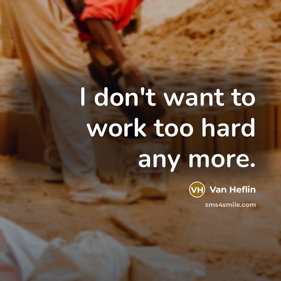 “I don't want to work too hard any more.…” quote by Van Heflin