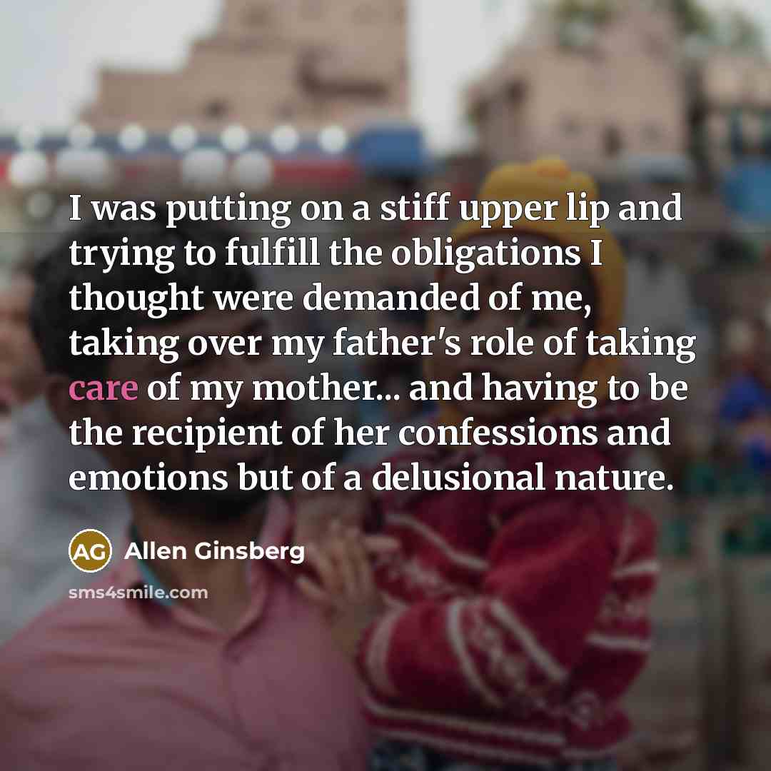 “I was putting on a stiff upper lip and trying…” quote by Allen Ginsberg