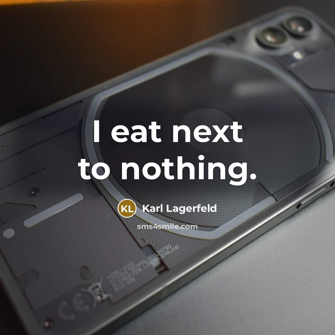 “I eat next to nothing.…” quote by Karl Lagerfeld