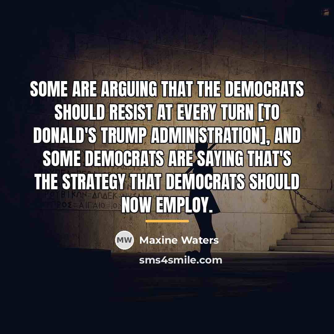 “Some are arguing that the Democrats should resist at every…” quote by Maxine Waters