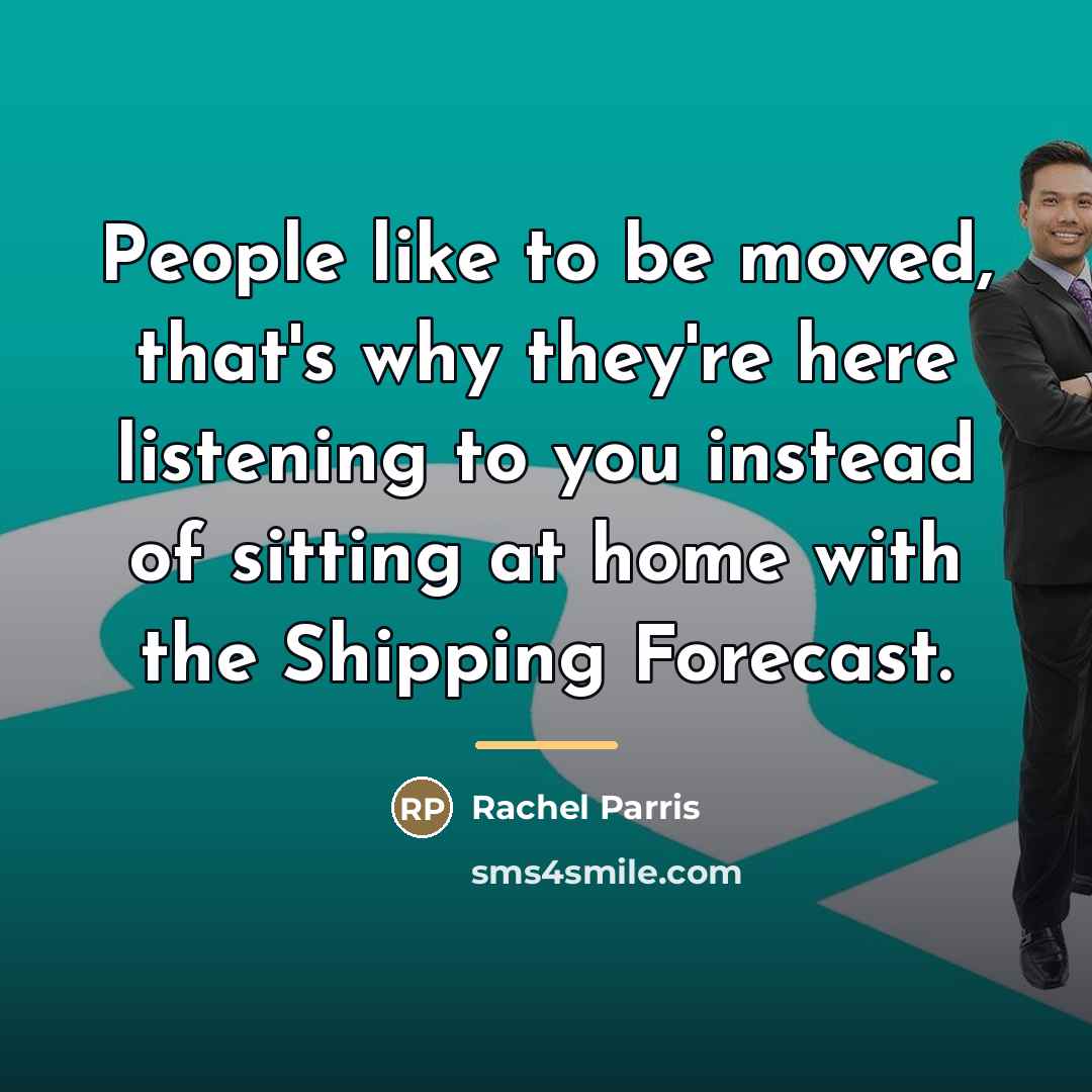 “People like to be moved, that's why they're here listening…” quote by Rachel Parris