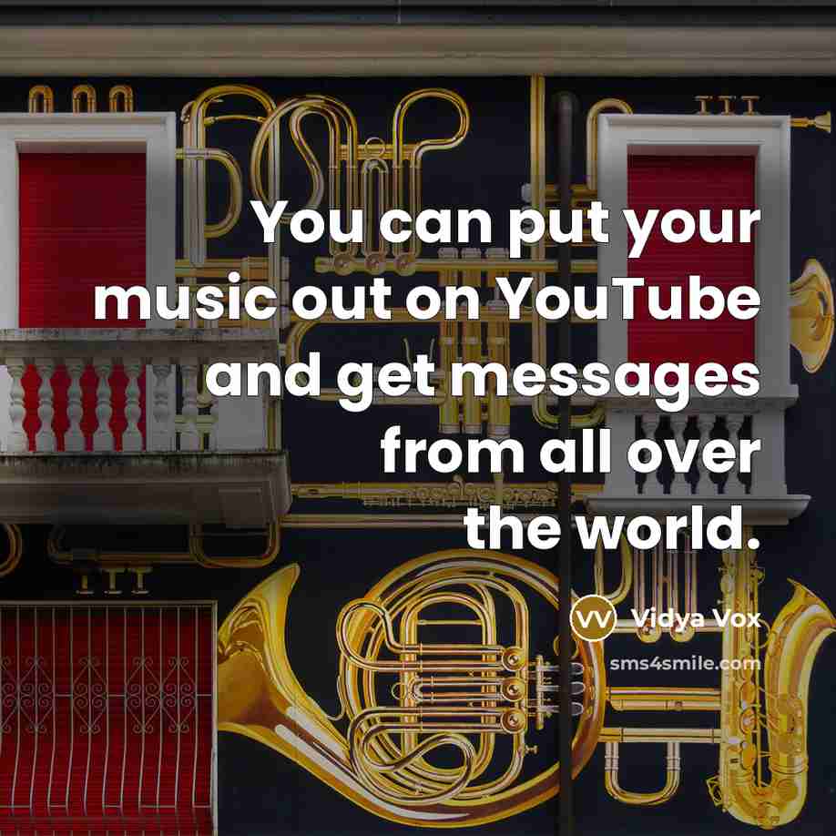 “You can put your music out on YouTube and get…” quote by Vidya Vox