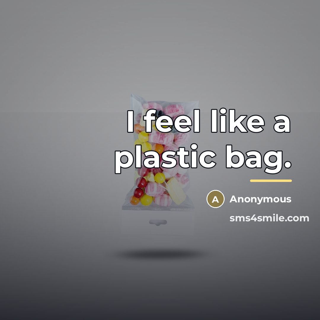 “I feel like a plastic bag.…” quote by Anonymous