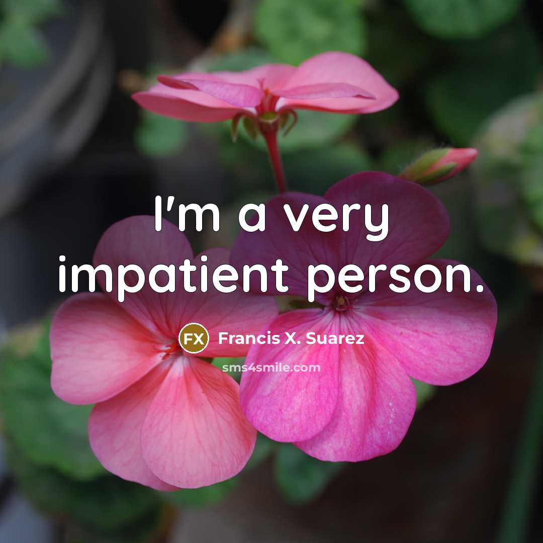 “I'm a very impatient person.…” quote by Francis X. Suarez